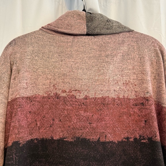 David Cline Ombre Cowl Neck Tunic Top Textured Knit Women’s Medium - Picture 8 of 12